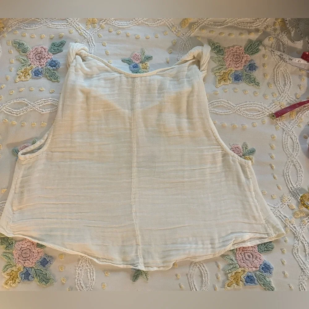 Free People Ivory Massima Reversible Twisted Strap Tank Top Gauzey Lightweight - Picture 8 of 13